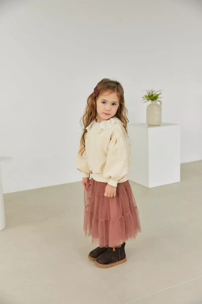 Orange Mom - Korean Children Fashion - #magicofchildhood - Lace Sweatshirt - 3
