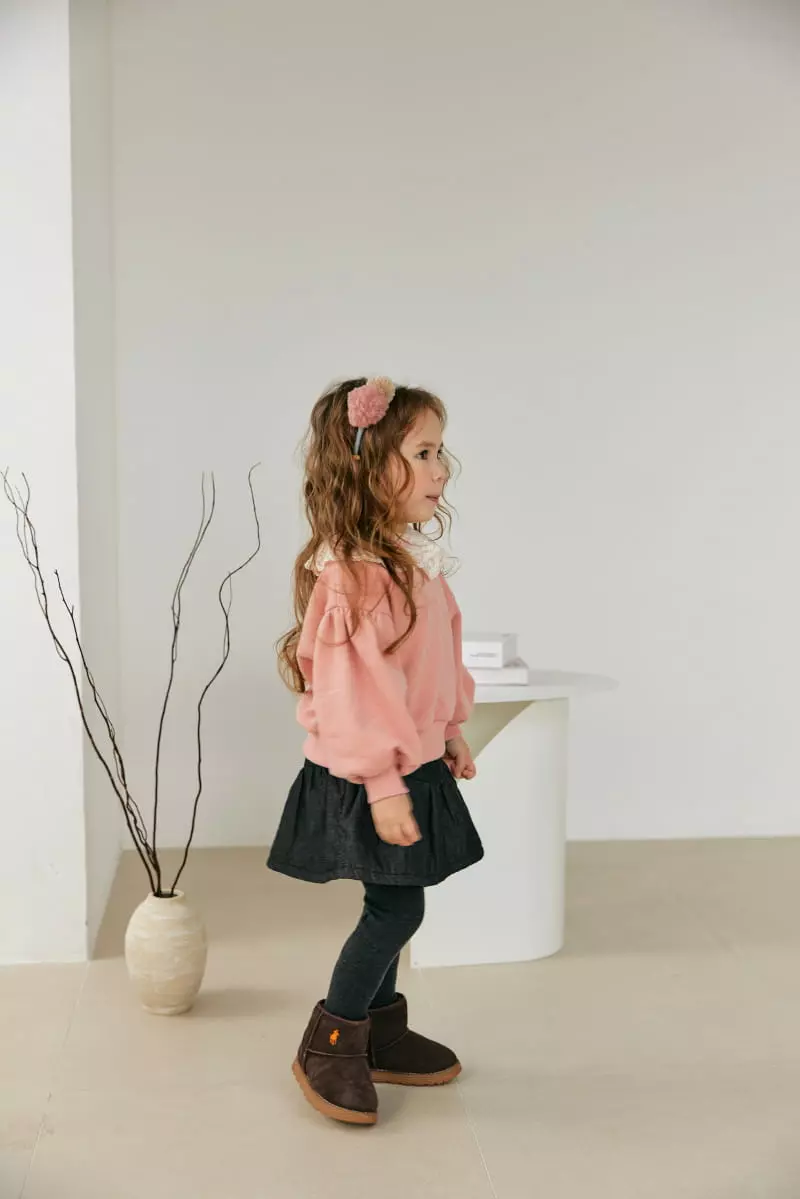 Orange Mom - Korean Children Fashion - #magicofchildhood - Lace Sweatshirt - 4