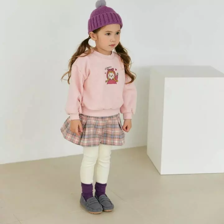 Orange Mom - Korean Children Fashion - #minifashionista - Check Skirt Leggings - 2