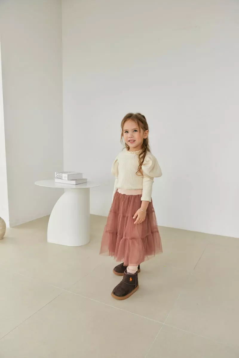 Orange Mom - Korean Children Fashion - #prettylittlegirls - Lace Rib Tee - 6