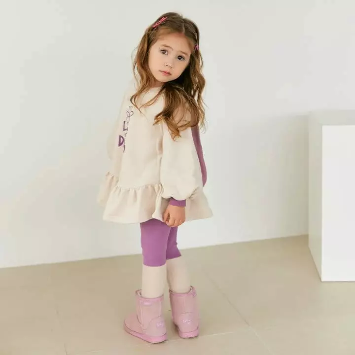 Orange Mom - Korean Children Fashion - #prettylittlegirls - Fleece Ribbon One-piece