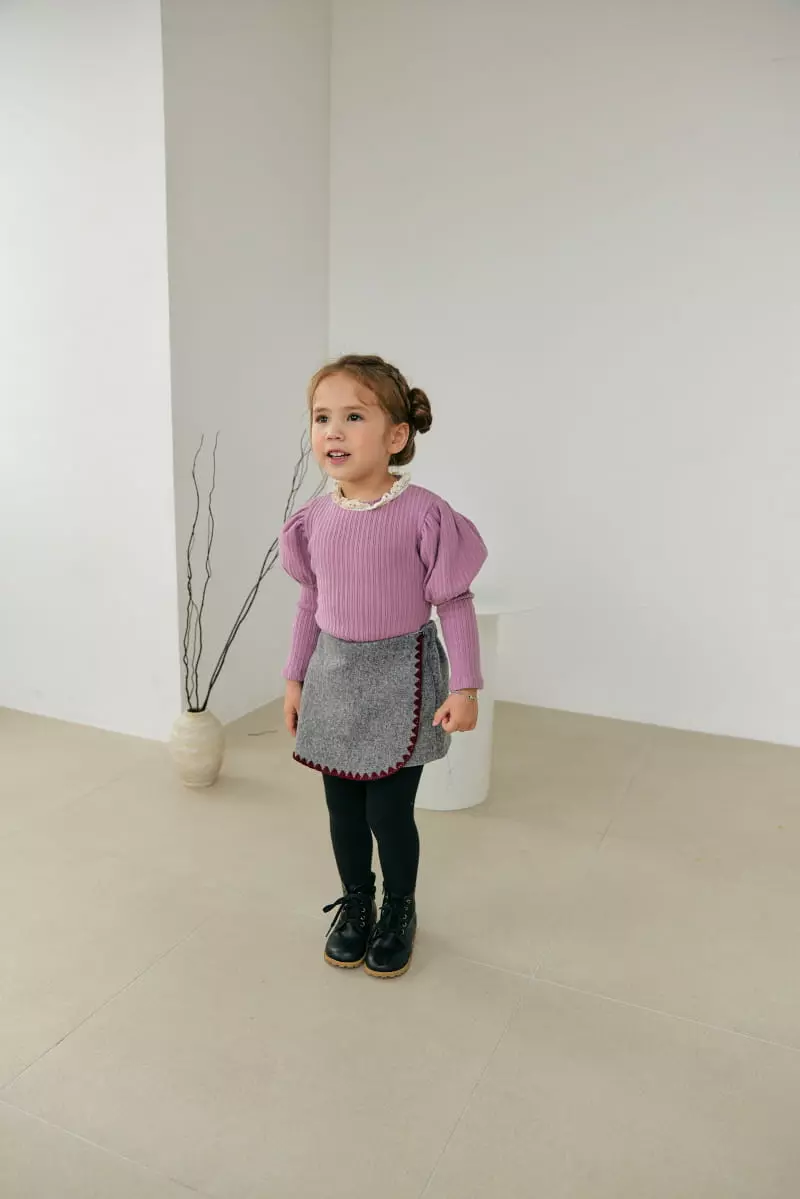 Orange Mom - Korean Children Fashion - #stylishchildhood - Lace Rib Tee - 9