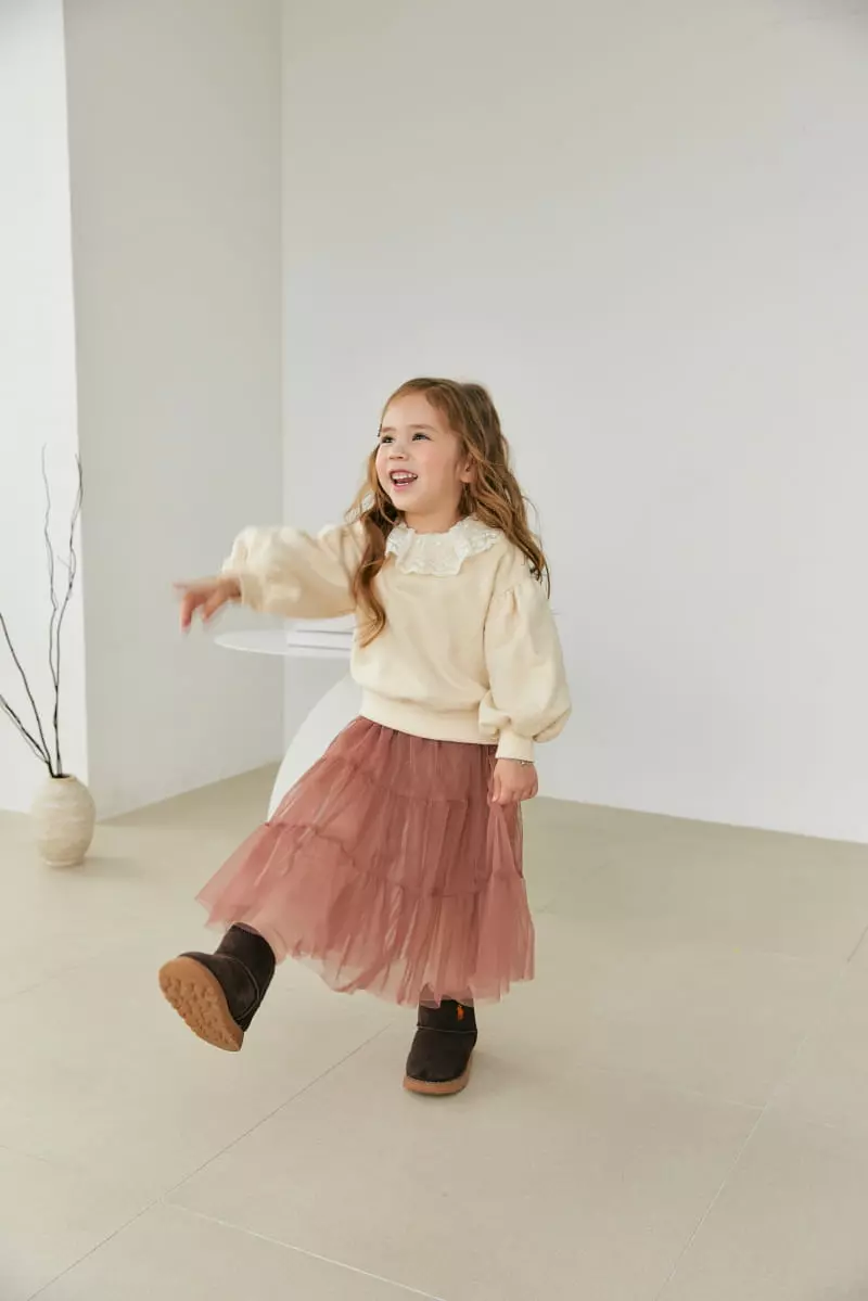 Orange Mom - Korean Children Fashion - #stylishchildhood - Lace Sweatshirt - 8