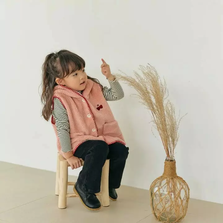 Orange Mom - Korean Children Fashion - #stylishchildhood - Cherry Hoody Vest - 3