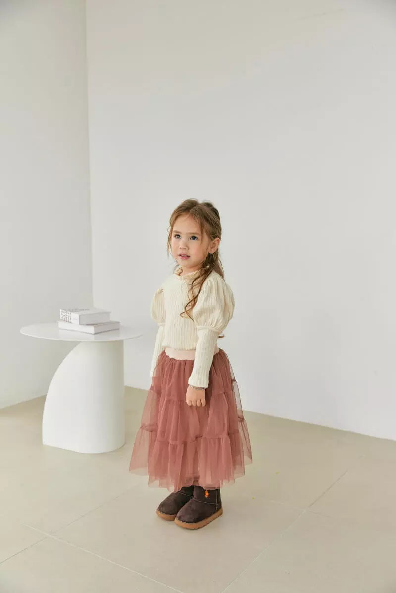 Orange Mom - Korean Children Fashion - #todddlerfashion - Lace Rib Tee - 7