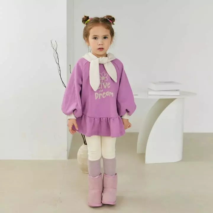 Orange Mom - Korean Children Fashion - #todddlerfashion - Fleece Ribbon One-piece - 2