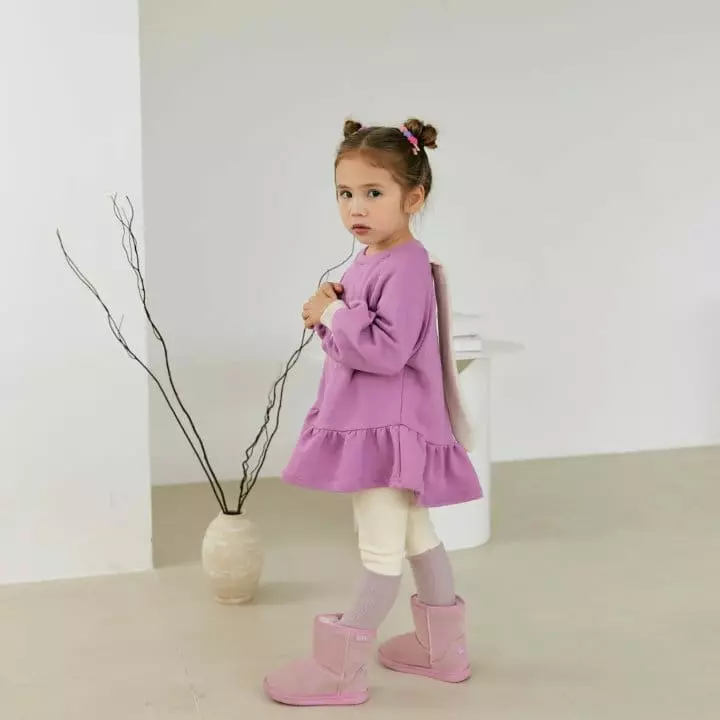 Orange Mom - Korean Children Fashion - #toddlerclothing - Fleece Ribbon One-piece - 3