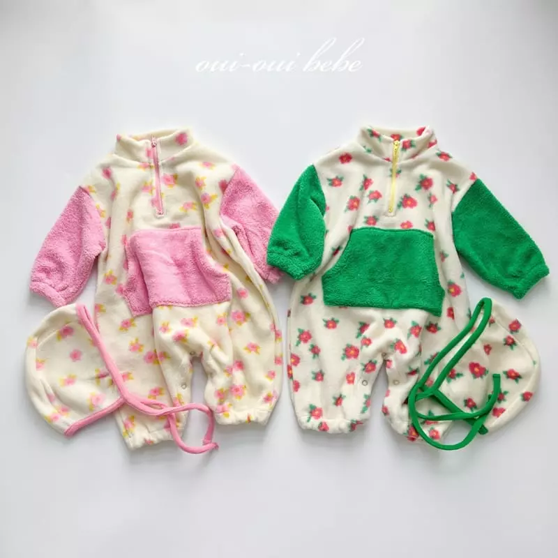 Oui Oui - Korean Baby Fashion - #babyootd - Bebe Berry Anorak Bodysuit - 9