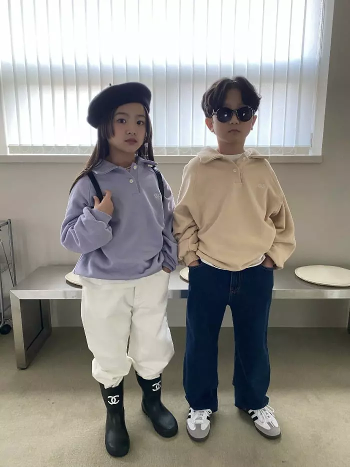 Our - Korean Children Fashion - #minifashionista - Button Collar Sweatshirt - 2