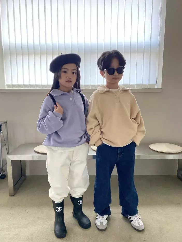 Our - Korean Children Fashion - #prettylittlegirls - Button Collar Sweatshirt - 4
