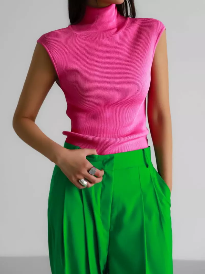 Paper Moon - Korean Women Fashion - #momslook - Turtleneck Knit Tee - 10