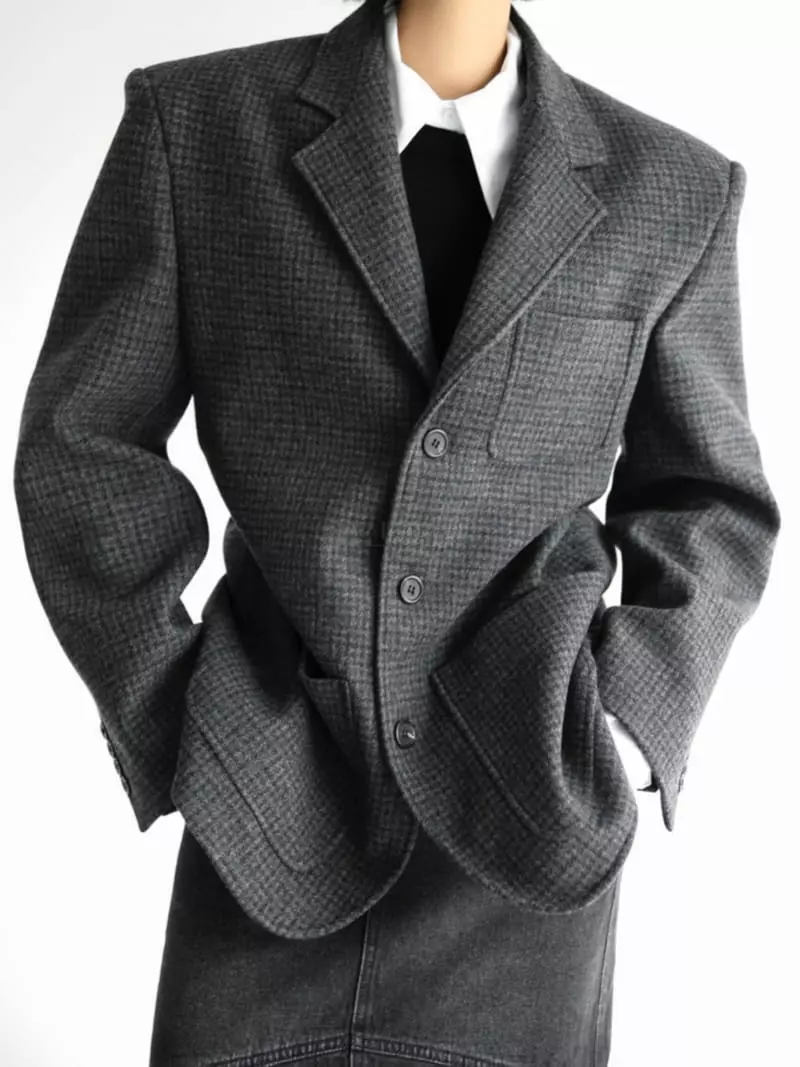 Paper Moon - Korean Women Fashion - #momslook - Check Jacket - 2