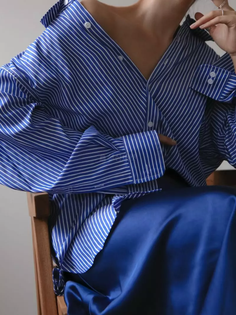 Paper Moon - Korean Women Fashion - #momslook - Stripes Shirt