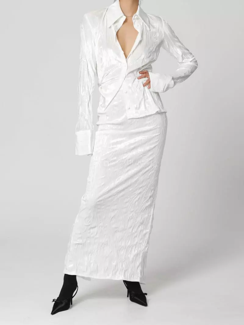 Paper Moon - Korean Women Fashion - #momslook - Rinkle Velvet Blouse