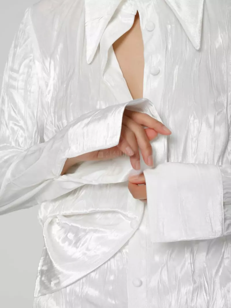 Paper Moon - Korean Women Fashion - #momslook - Rinkle Velvet Blouse - 3