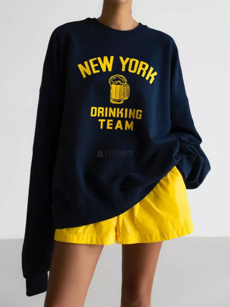 Paper Moon - Korean Women Fashion - #momslook - NEW YORK DRINGKING TEAM Tee - 2