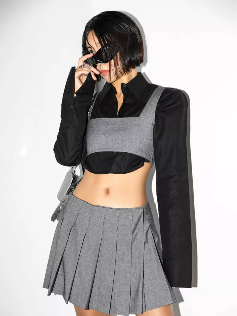 Paper Moon - Korean Women Fashion - #momslook - Wrap Pleats Mini Skirt - 7