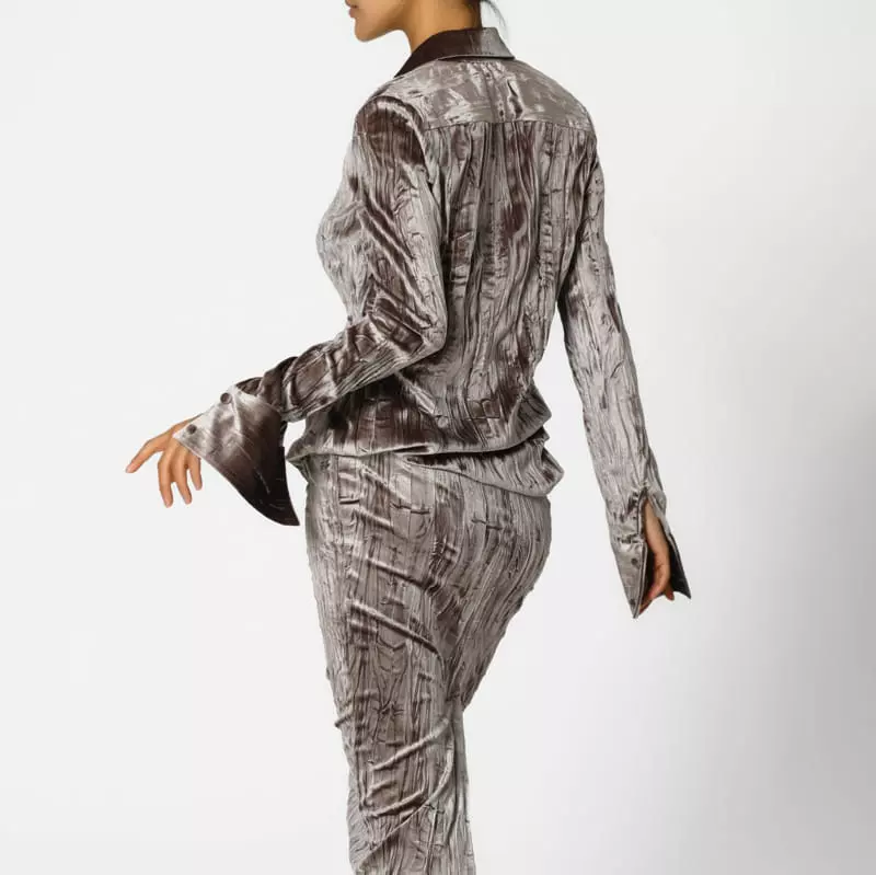 Paper Moon - Korean Women Fashion - #momslook - Rinkle Velvet Blouse - 10