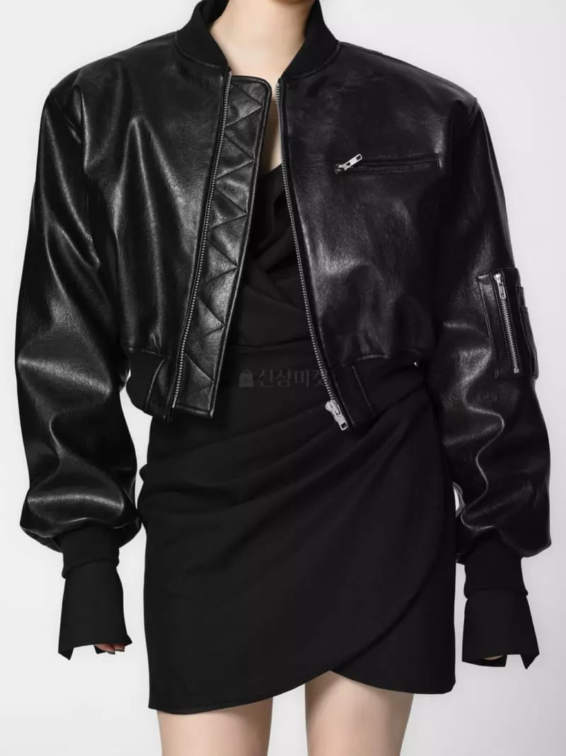 Paper Moon - Korean Women Fashion - #restrostyle - Crop Pull Up Jacket