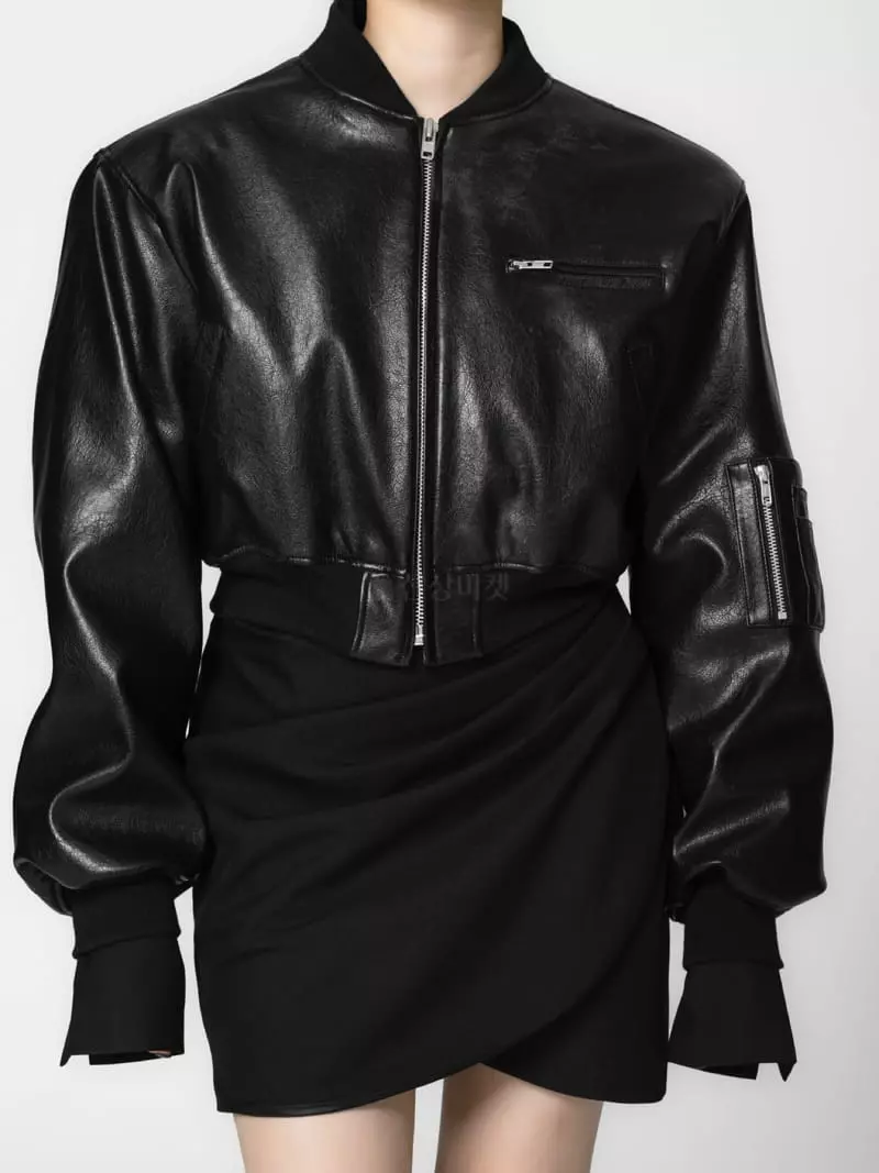 Paper Moon - Korean Women Fashion - #romanticstyle - Crop Pull Up Jacket - 2