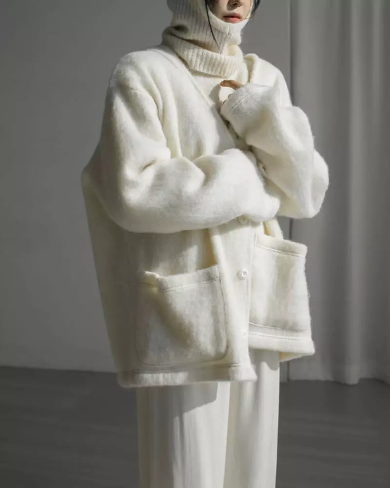 Paper Moon - Korean Women Fashion - #romanticstyle - Mo Hair Cardigan