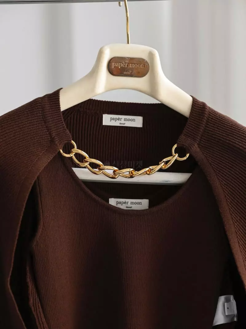 Paper Moon - Korean Women Fashion - #vintagekidsstyle - Gold Chain Cardigan - 12