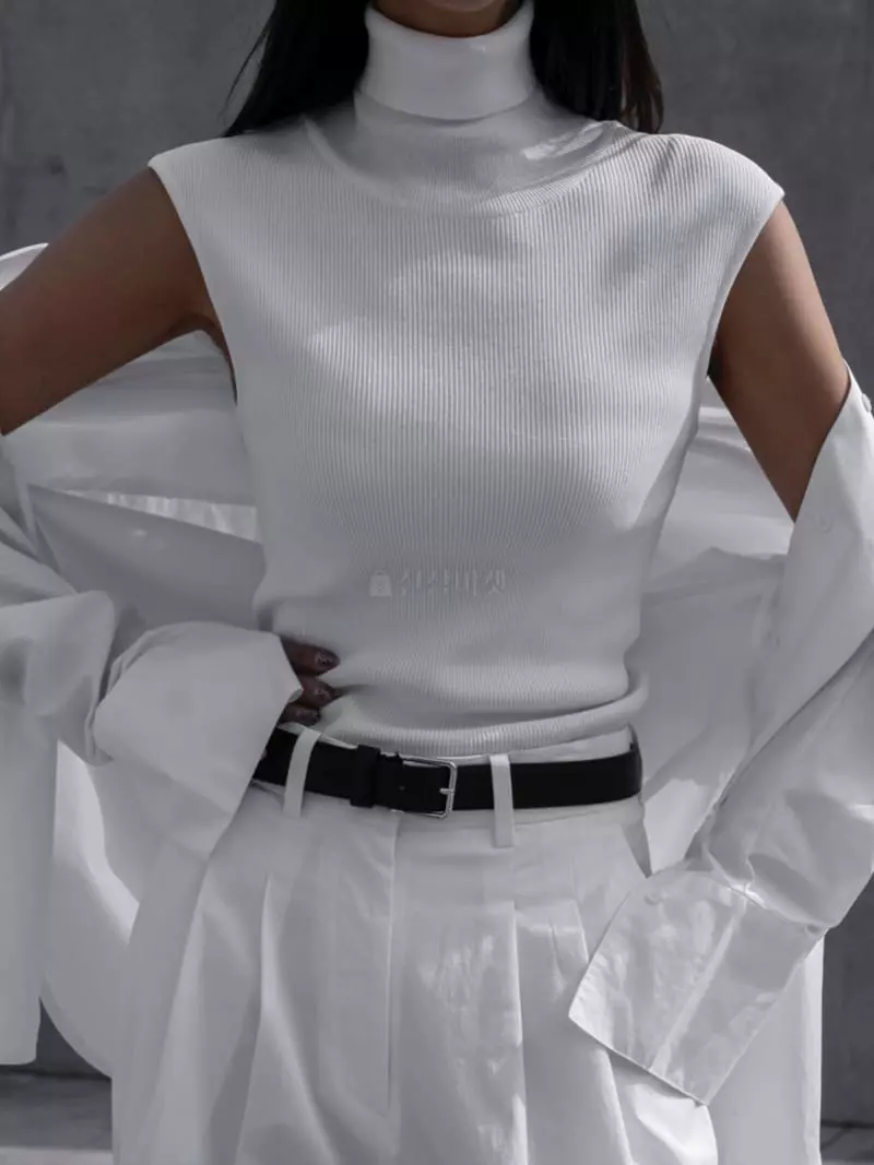 Paper Moon - Korean Women Fashion - #womensfashion - Turtleneck Knit Tee - 7