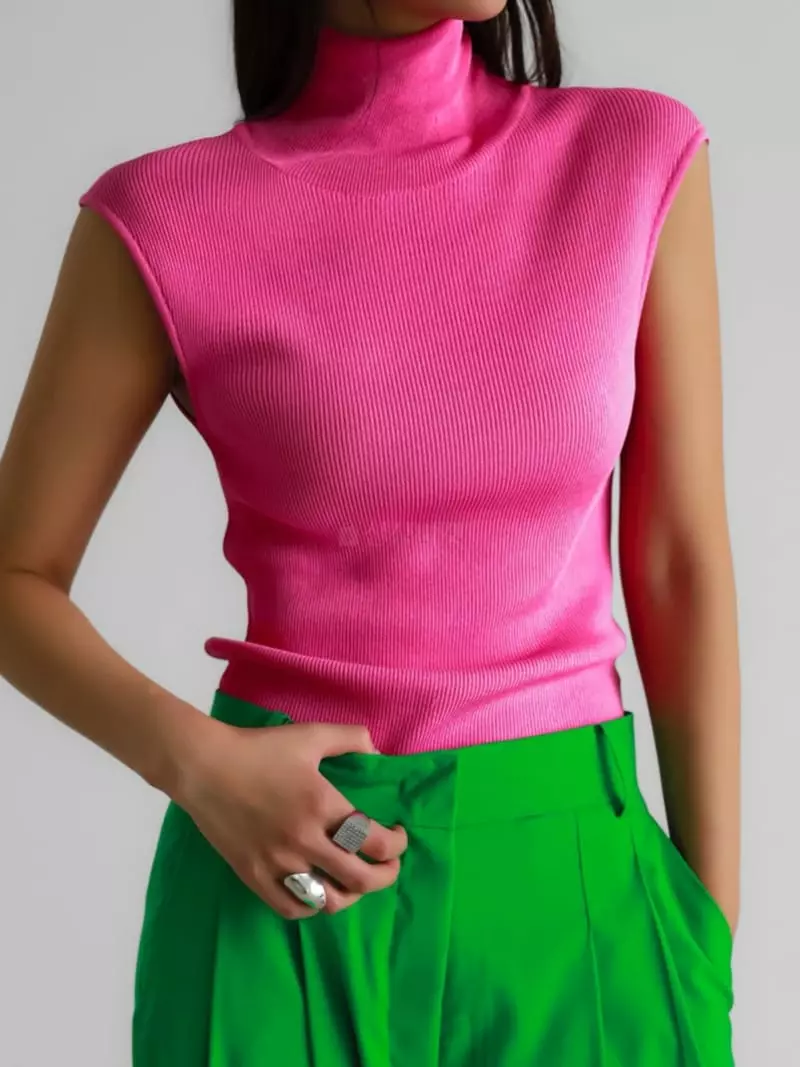 Paper Moon - Korean Women Fashion - #womensfashion - Turtleneck Knit Tee - 9
