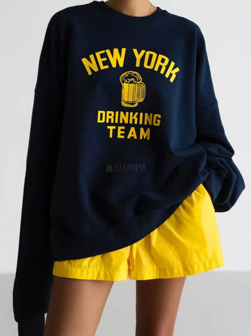 Paper Moon - Korean Women Fashion - #womensfashion - NEW YORK DRINGKING TEAM Tee