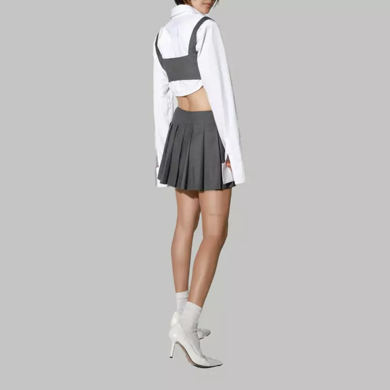 Paper Moon - Korean Women Fashion - #womensfashion - Wrap Pleats Mini Skirt - 2