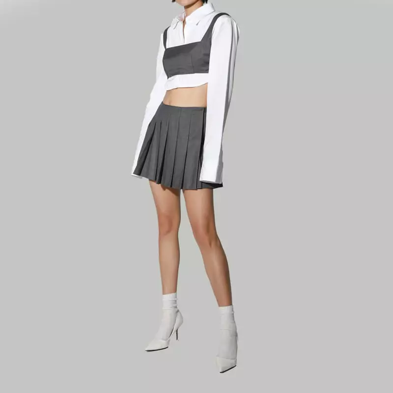 Paper Moon - Korean Women Fashion - #momslook - Wrap Pleats Mini Skirt - 4
