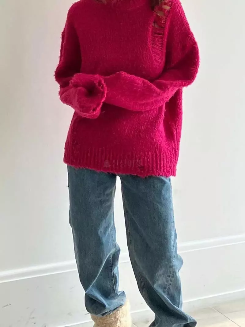 Paris Match - Korean Women Fashion - #womensfashion - Scal Knit Tee - 4