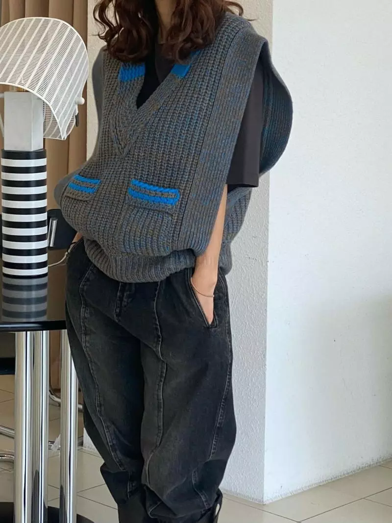 Paris Match - Korean Women Fashion - #momslook - Marca Knit Vest - 12