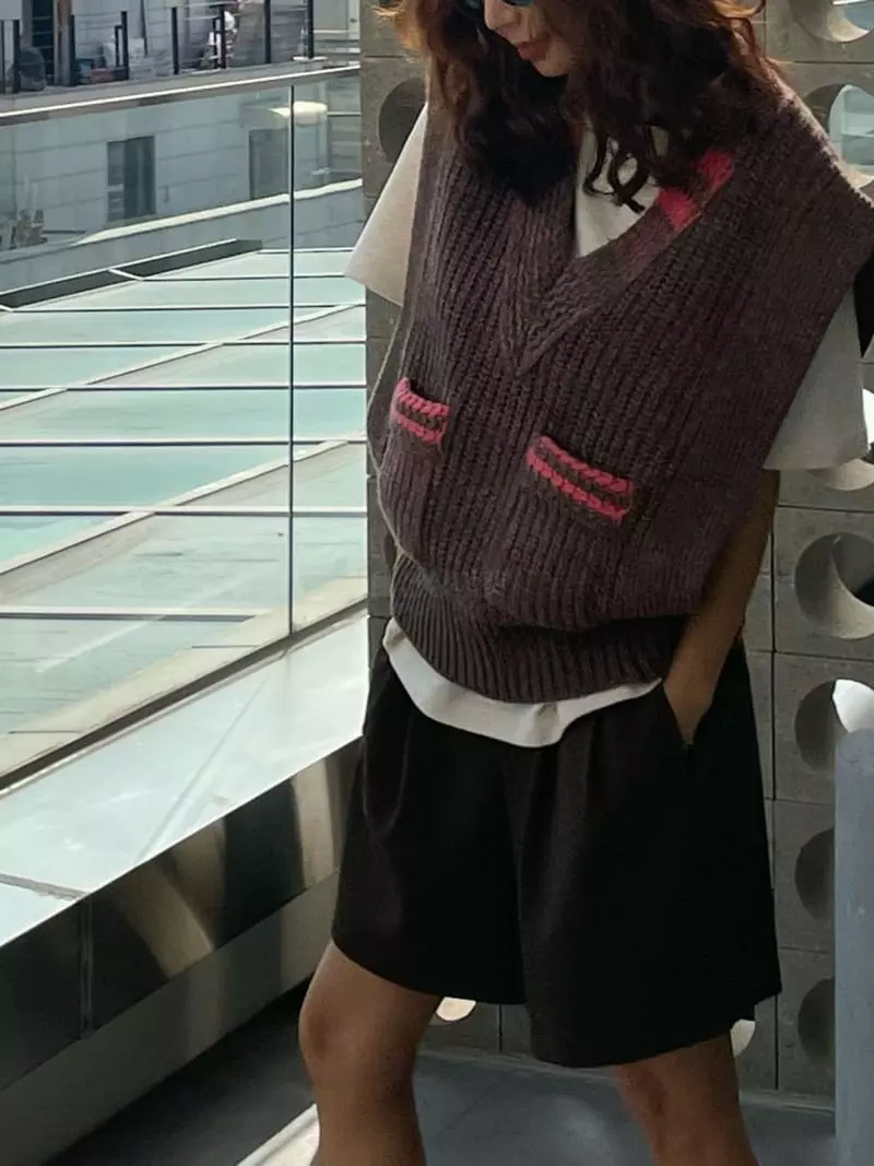 Paris Match - Korean Women Fashion - #womensfashion - Marca Knit Vest - 5