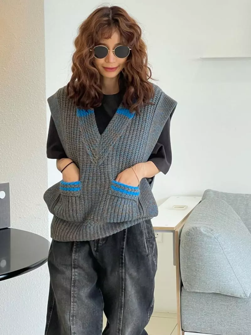 Paris Match - Korean Women Fashion - #womensfashion - Marca Knit Vest - 9