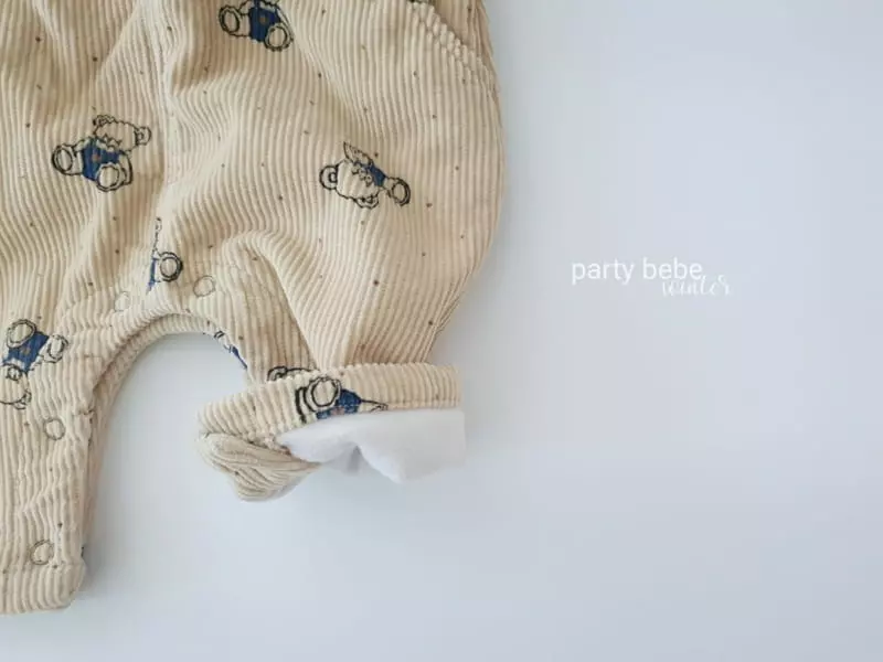 Party Kids - Korean Baby Fashion - #babyboutiqueclothing - Bear Brick Dungarees Bodysuit - 2