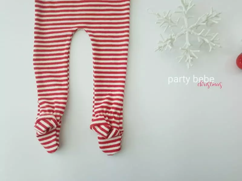 Party Kids - Korean Baby Fashion - #babygirlfashion - Chirismas Foot Leggings - 2