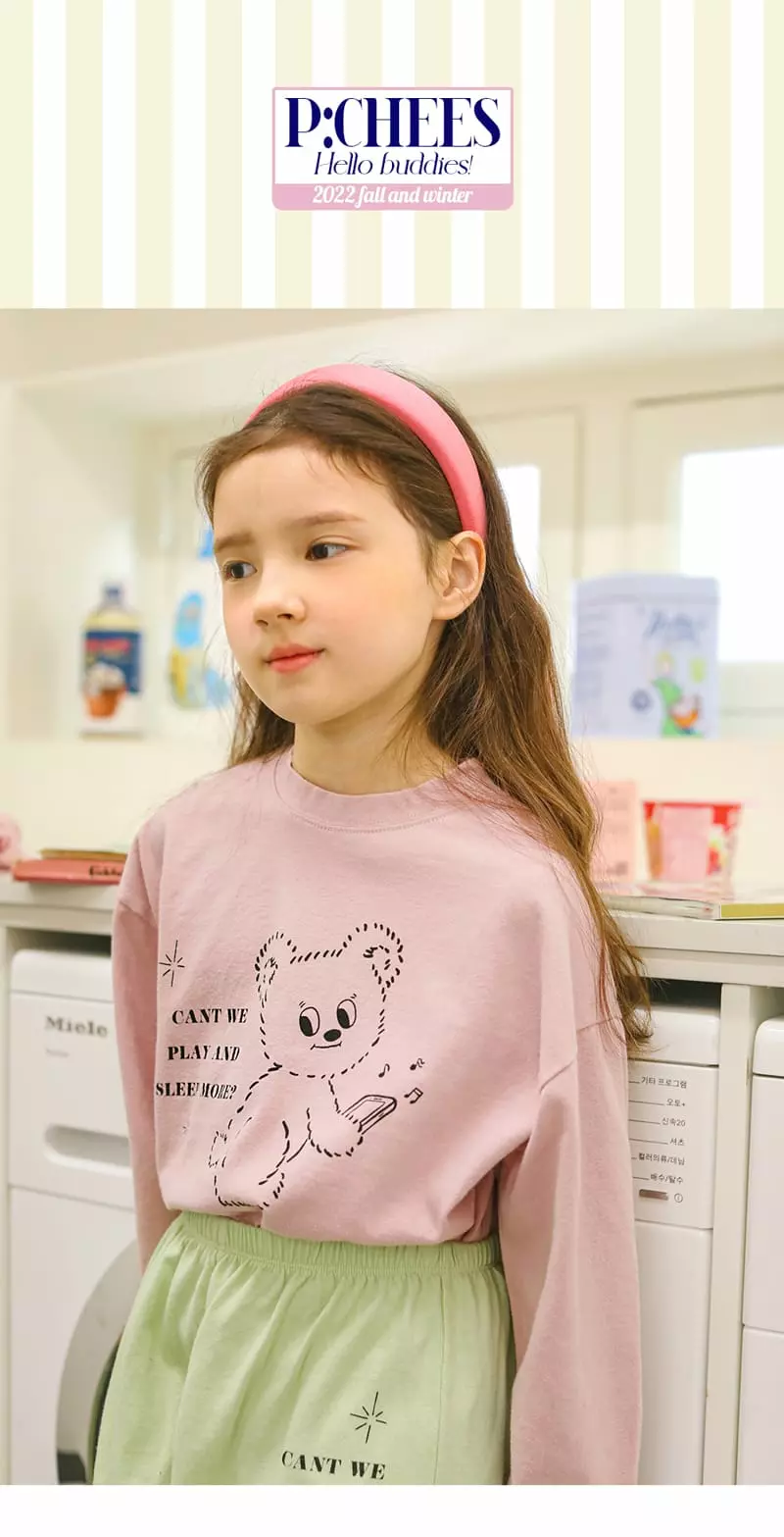 Peach-Cream - Korean Junior Fashion - #childrensboutique - Finger Tee