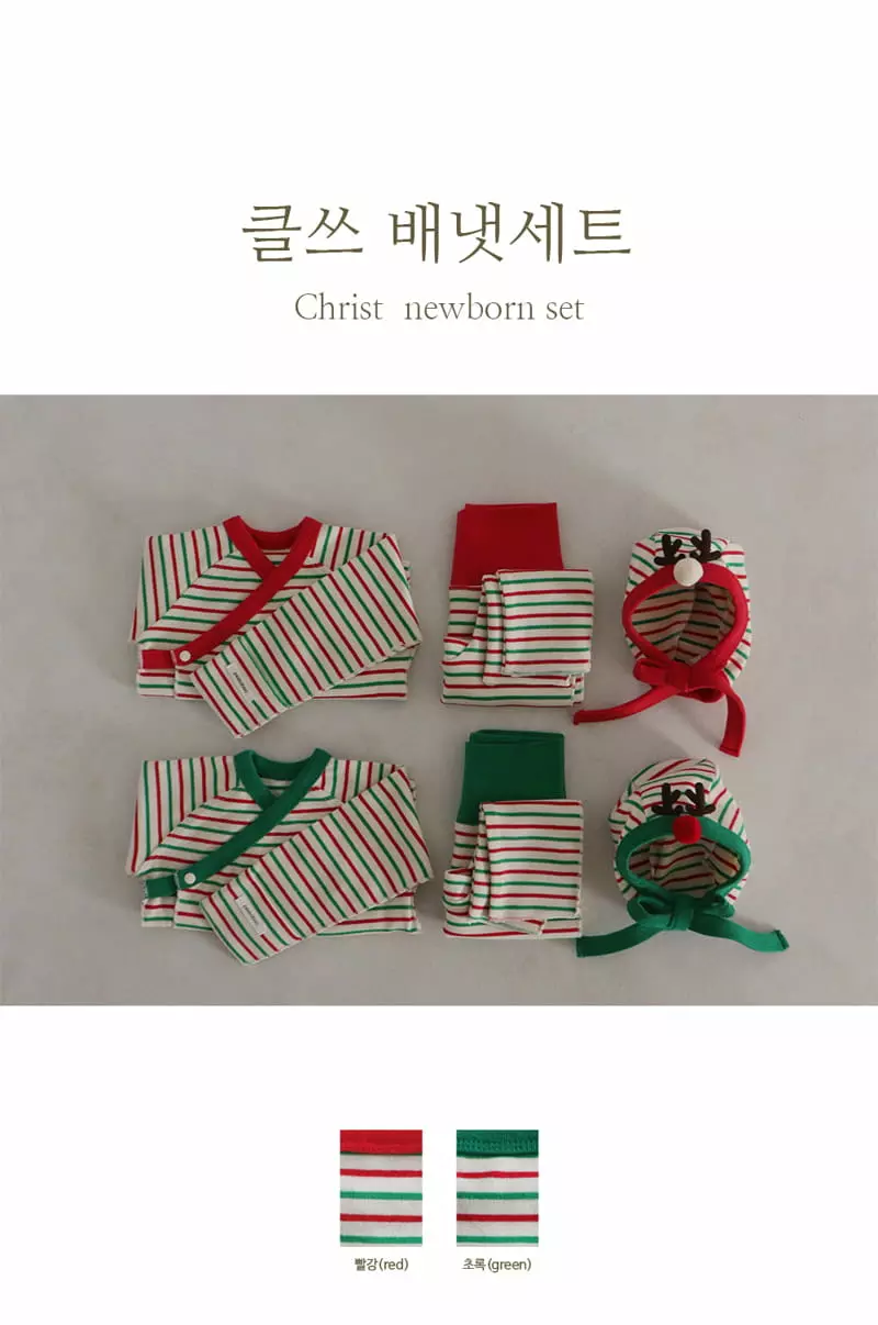 Peekaboo - Korean Baby Fashion - #babyoutfit - Christmas Benet Set 3m