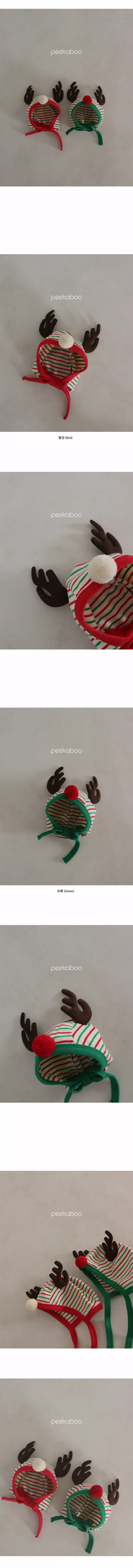 Peekaboo - Korean Baby Fashion - #babyoutfit - Christmas Rudolf Bonnet - 3
