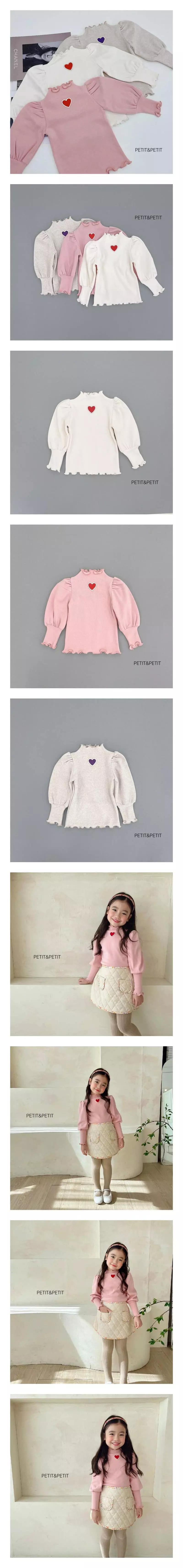 Petit & Petit - Korean Children Fashion - #Kfashion4kids - Heart Shirring Tee