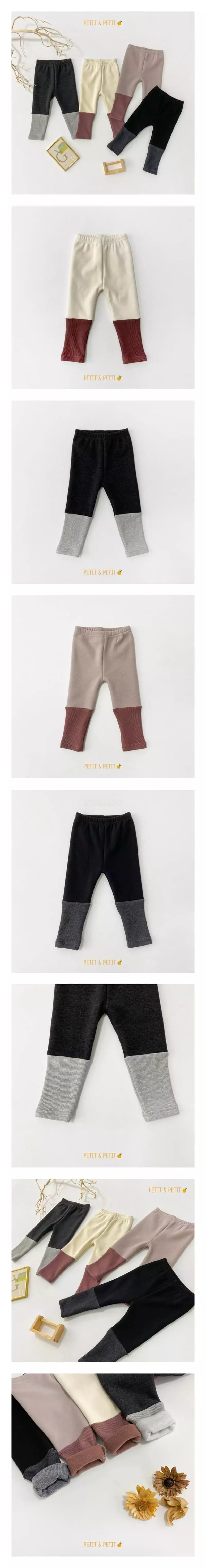 Petit & Petit - Korean Children Fashion - #kidsshorts - Fleece Rib Color Leggings