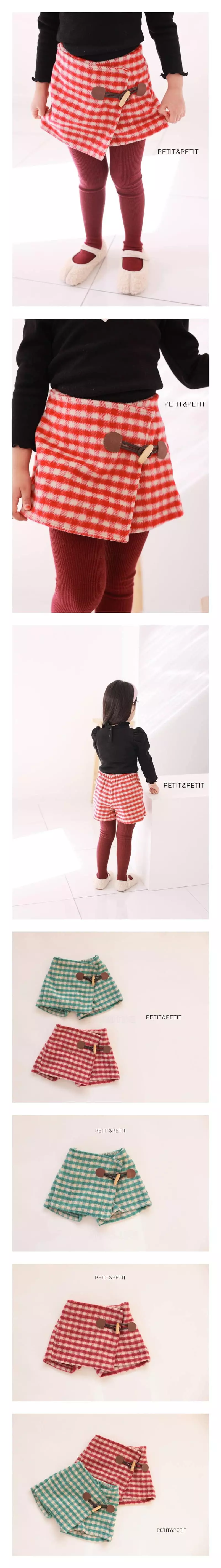 Petit & Petit - Korean Children Fashion - #magicofchildhood - Check Skirt pants