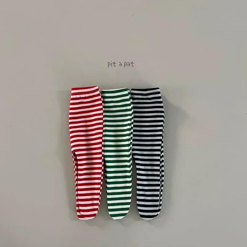 Pitapat - Korean Baby Fashion - #babyboutique - Bbosong Stripes Foot Leggings - 5