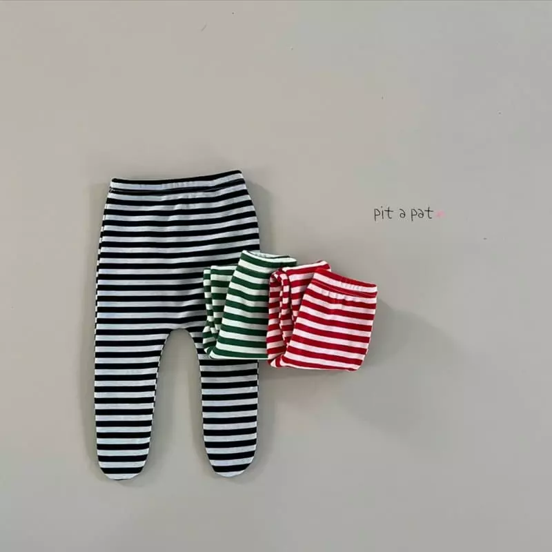 Pitapat - Korean Baby Fashion - #babyboutique - Bbosong Stripes Foot Leggings - 6
