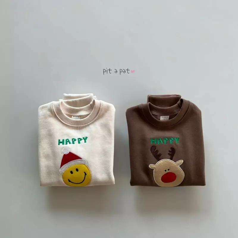 Pitapat - Korean Baby Fashion - #babyfever - Happy Smile Fleece Top Bottom Set - 3