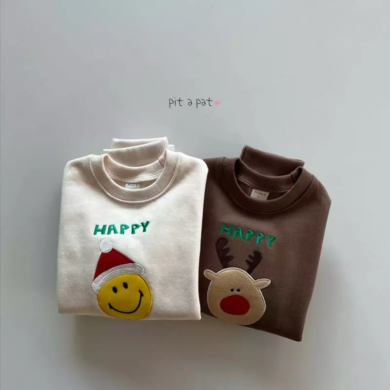 Pitapat - Korean Baby Fashion - #babyfever - Happy Smile Fleece Top Bottom Set - 4