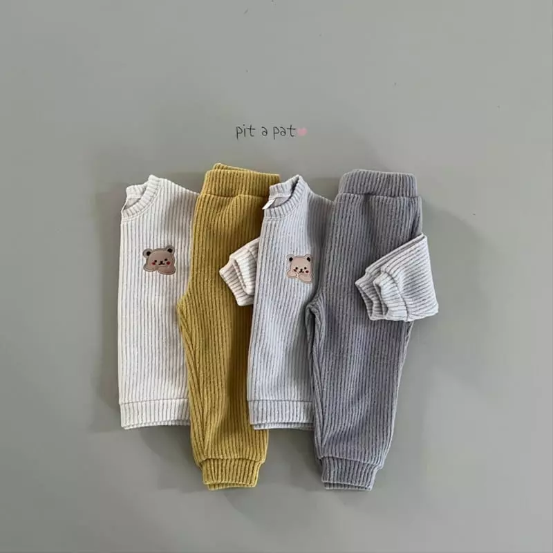 Pitapat - Korean Baby Fashion - #babygirlfashion - What you Bear Knit Top Bottom Set - 4