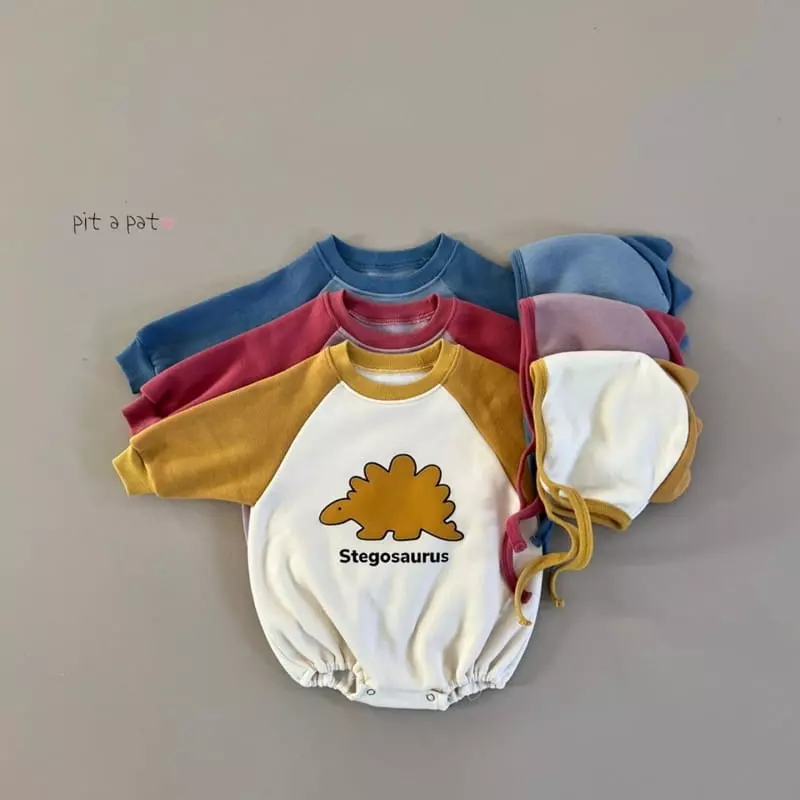 Pitapat - Korean Baby Fashion - #babyoninstagram - Dino Fleece Bodysuit