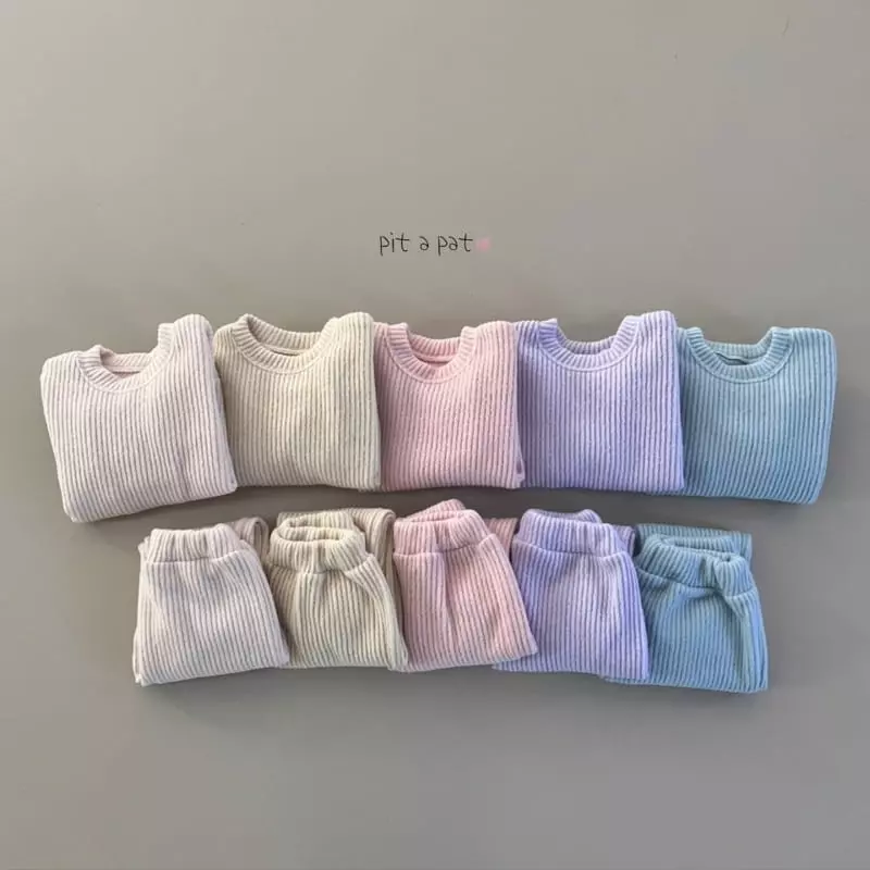 Pitapat - Korean Baby Fashion - #babyoutfit - Cloud Knit Top Bottom Set - 9